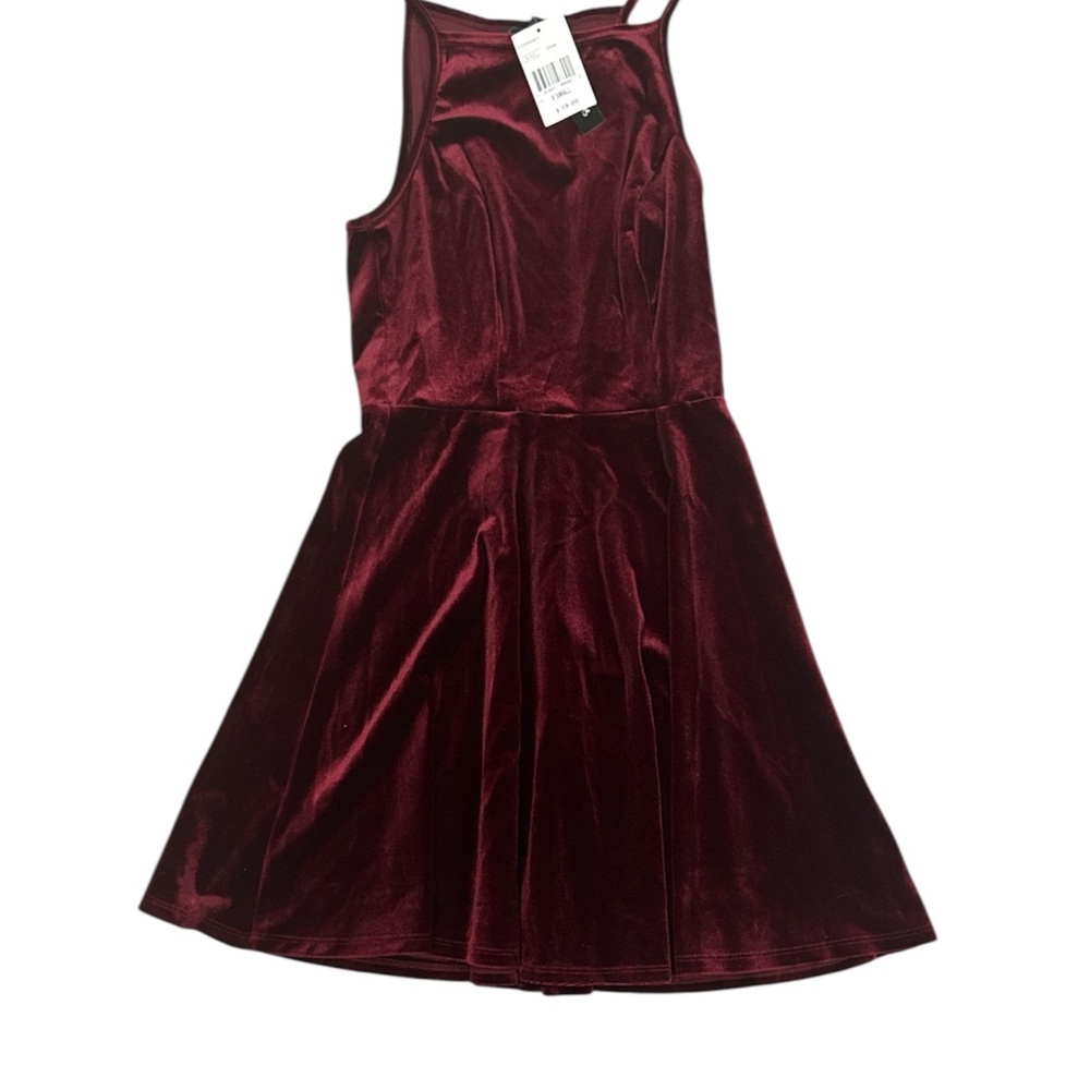 Speechless Velvet Spaghetti-Strap Dress in Burgundy